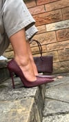 ZENVİA DOKULU STİLETTO BORDO