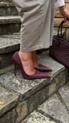 ZENVİA DOKULU STİLETTO BORDO
