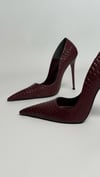 ZENVİA DOKULU STİLETTO BORDO