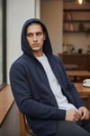 ÖZEL SERİ LACİVERT FERMUARLI KAPŞONLU SWEATSHIRT