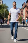 TRİKO YAKA BEYAZ %100 PAMUK TSHIRT