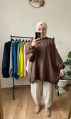 2 İplik İnce Oversize Sweat ACI KAHVE