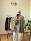2 İplik İnce Oversize Sweat HAKİ