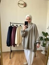 2 İplik İnce Oversize Sweat HAKİ