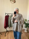 2 İplik İnce Oversize Sweat HAKİ