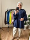 2 İplik İnce Oversize Sweat LACİVERT