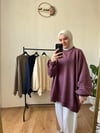 2 İplik İnce Oversize Sweat MÜRDÜM