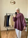 2 İplik İnce Oversize Sweat MÜRDÜM