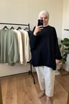 2 İplik İnce Oversize Sweat SİYAH