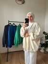 2 iplik oversize ince sweat EKRU