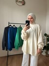 2 iplik oversize ince sweat EKRU