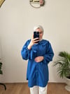 Bebe Yaka Poplin Gömlek Saks Mavi
