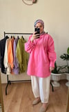 Biyeli Poplin Gömlek Pembe