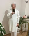 Çelik Örme Uzun Triko Tunik Ekru