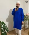 Çelik Örme Uzun Triko Tunik Saks