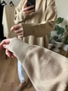 Çizgili triko kazak VİZON