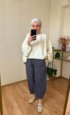 Gabardin Kumaş Şalvar Pantolon FÜME