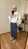Gabardin Kumaş Şalvar Pantolon FÜME