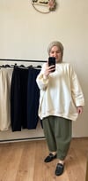 Gabardin kumaş şalvar pantolon HAKİ