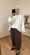 Gabardin kumaş şalvar pantolon KAHVE