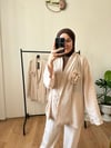 Gül Broşlu Kimono Krem