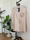 Gül Broşlu Kimono Krem