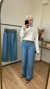 Kemerli Tensel Kot Pantolon KOT MAVİ