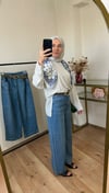 Kemerli Tensel Kot Pantolon KOT MAVİ