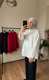 Kol Yırtmaçlı Sweat BEYAZ