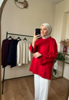 Kol Yırtmaçlı Sweat KIRMIZI