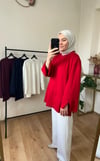 Kol Yırtmaçlı Sweat KIRMIZI