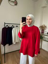 Kol Yırtmaçlı Sweat KIRMIZI