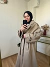 Oversize Astarlı  Trençkot Uzun CAMEL