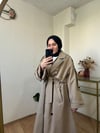 Oversize Astarlı  Trençkot Uzun CAMEL