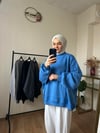 Oversize Şardonlu Sweat MAVİ
