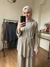 Oysho Kumaş Büzgülü Takım BEJ