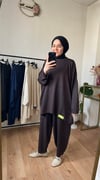 Oysho Kumaş Relax Takım Acı Kahve