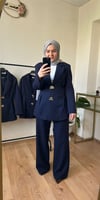 Pile Detay Blazer Takım LACİVERT