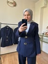 Pile Detay Blazer Takım LACİVERT