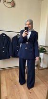 Pile Detay Blazer Takım LACİVERT