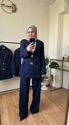 Pile Detay Blazer Takım LACİVERT