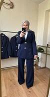 Pile Detay Blazer Takım LACİVERT
