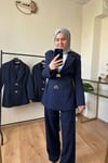 Pile Detay Blazer Takım LACİVERT
