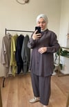 Tensel Kumaş Şalvar Takım KAHVE