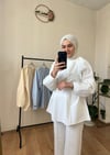 Yakası Pile Detay Gömlek BEYAZ