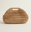 El Örmesi Hasır Portföy Clutch Çanta- %100 El Yapımı