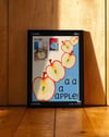 A A A Apple Modern Duvar Tablosu - Mavi Elma Grafik Poster