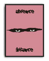 Absence Distance Pembe Göz Tipografik Duvar Tablosu