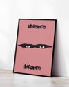 Absence Distance Pembe Göz Tipografik Duvar Tablosu