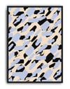 Abstract Marks Mavi Siyah Soyut Fırça Desenli Duvar Tablosu